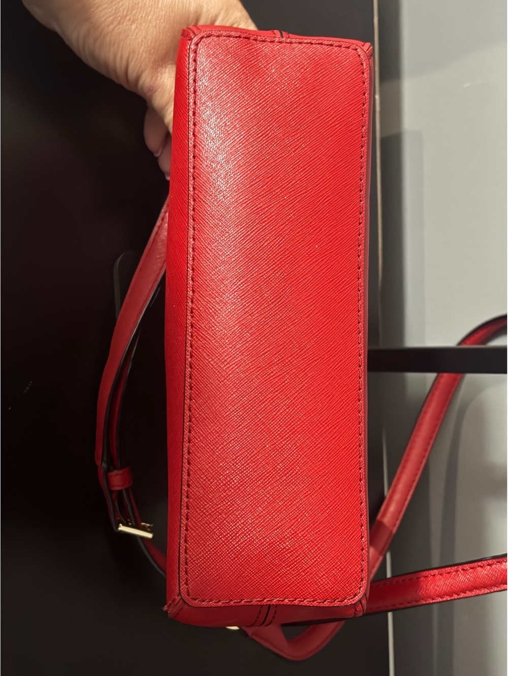 Kate Spade Red Saffiano Leather Dome Crossbody Bag - Picture 6 of 9
